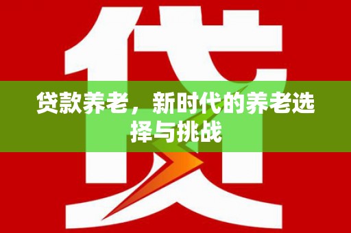 临高贷款养老，新时代的养老选择与挑战