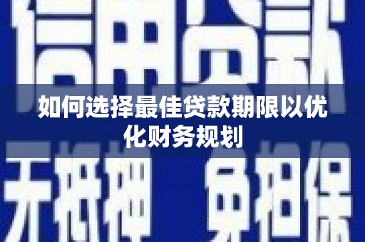 临高如何选择最佳贷款期限以优化财务规划